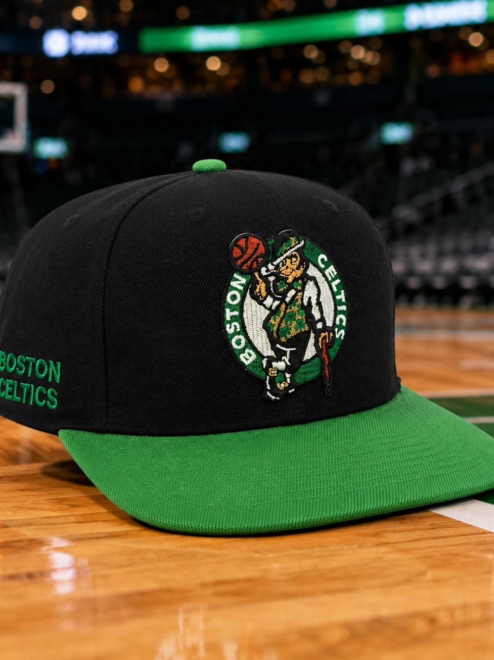Boston Celtics Mitchell & Ness Black Green Snapback NBA Hat